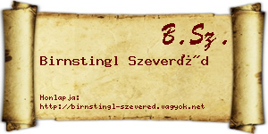 Birnstingl Szeveréd névjegykártya